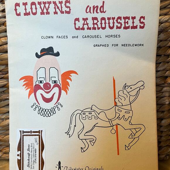 Clowns and Carousel Horses: Needlework Vintage Pattern Magazine - Picture 1 of 7